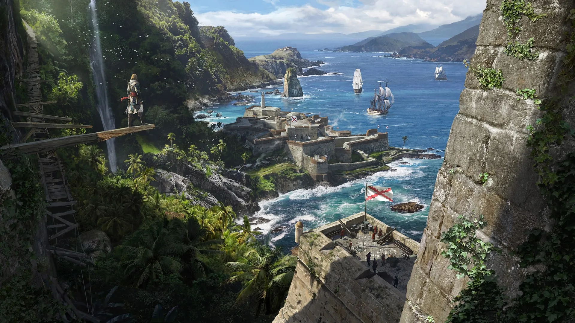 Official Ubisoft Black Flag Resynced fort vista concept art.