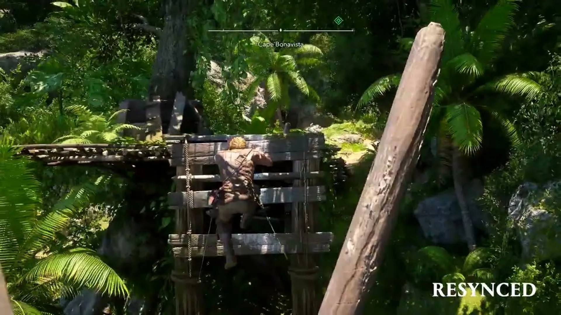 Official Ubisoft gameplay thumbnail showing a Black Flag Resynced parkour route.